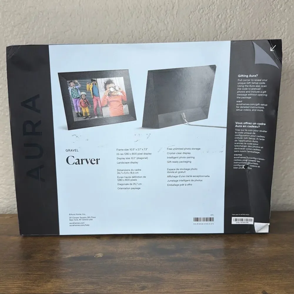 Aura Carver Gravel 10.1” WiFi Digital Photo Frame 1280x800 Used
